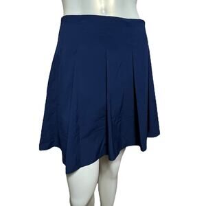 J.CREW Navy Blue Pleated Tennis Skirt with Built-In Stretch Shorts Size L